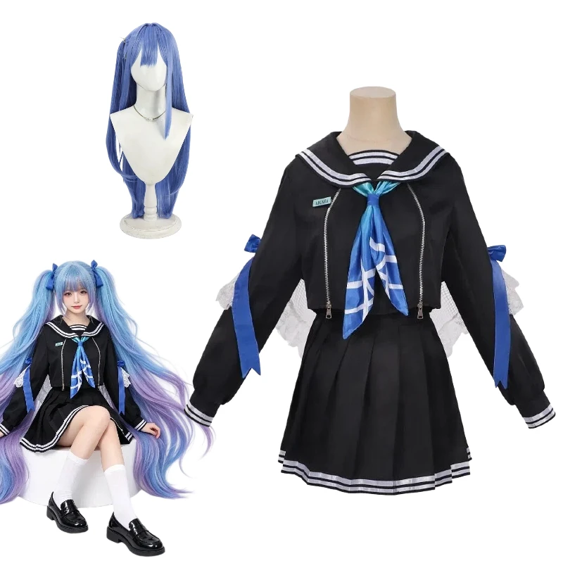 

Game Arcana Cosplay Costume White Shirt Skirt JK School Uniform with Accessories Full Set for Women Theme Party