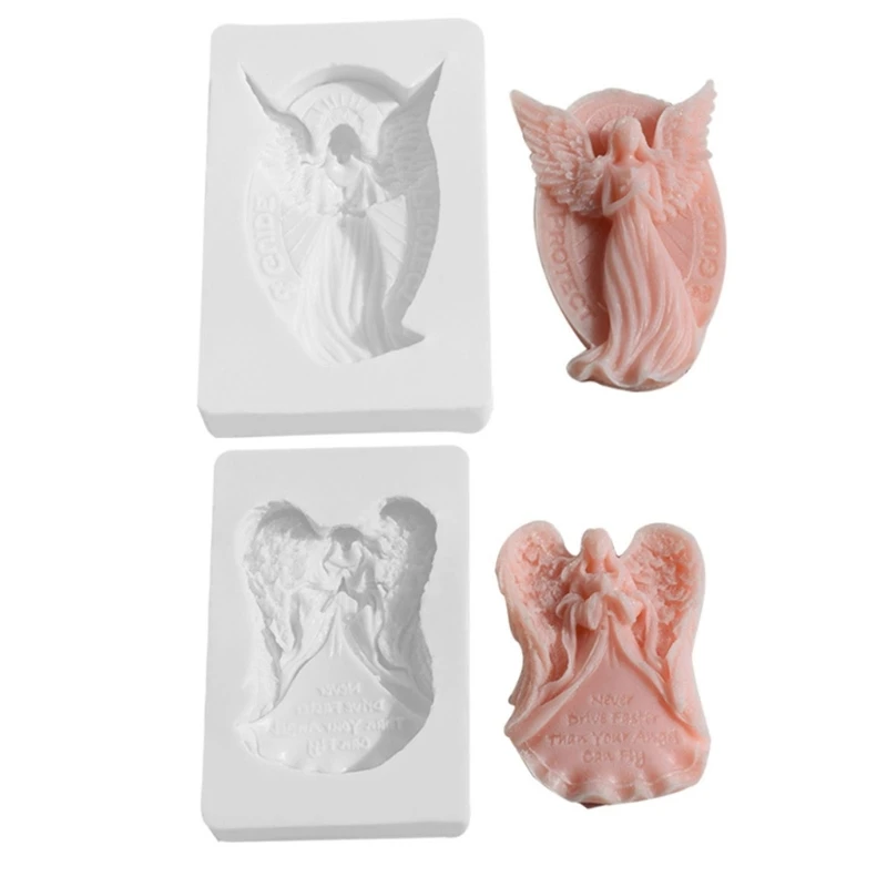 Pray Angel Wings Portrait Cake Silicone Mold Epoxy Resin DIY Ornaments Making Candle Soap Resin Clay Home Decorations