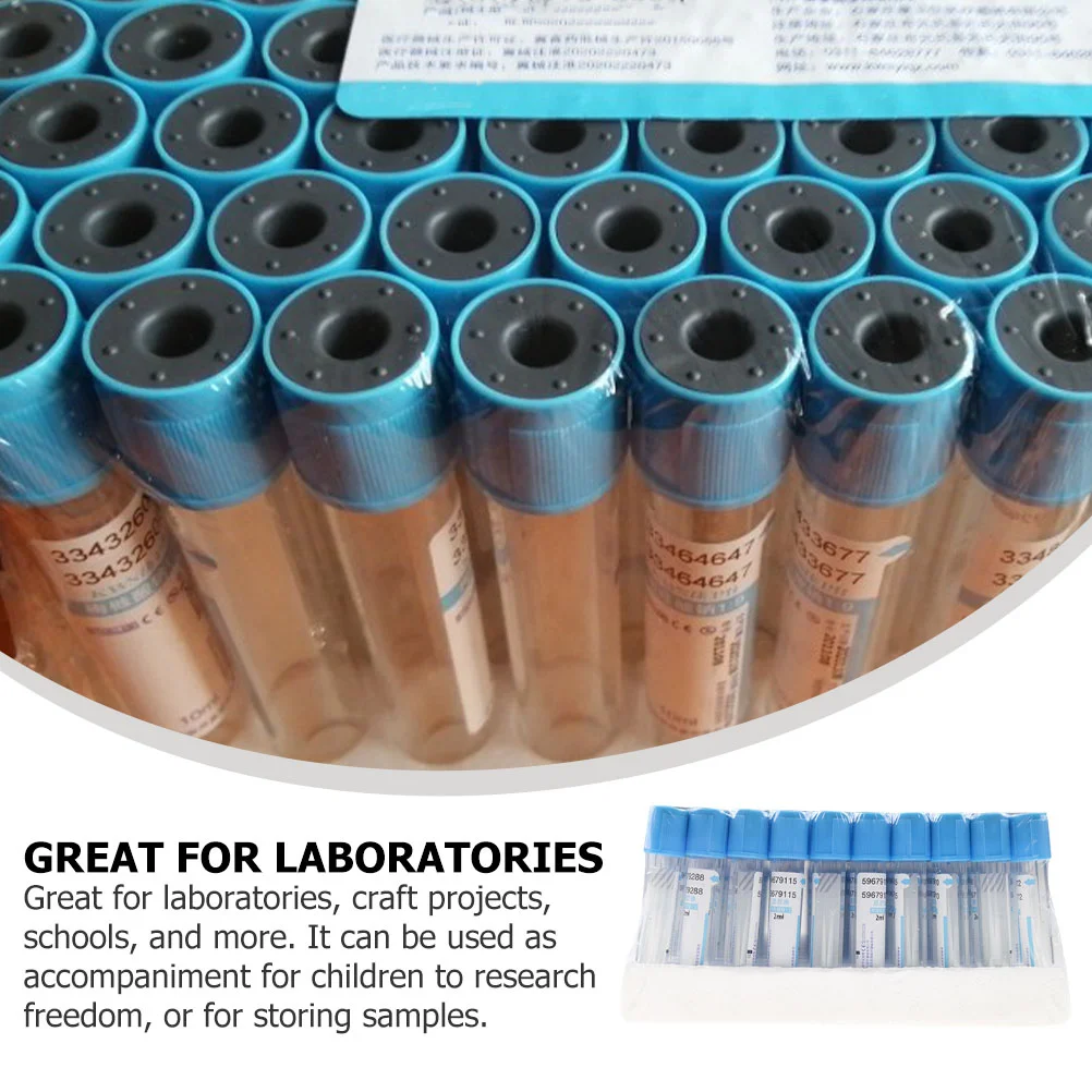 Imagem -04 - Tubos de Centrífuga do Tubo da Coleta do Sangue dos Peças com Tampa Equipamento do Experimento Químico Teste Vidro Claro 100