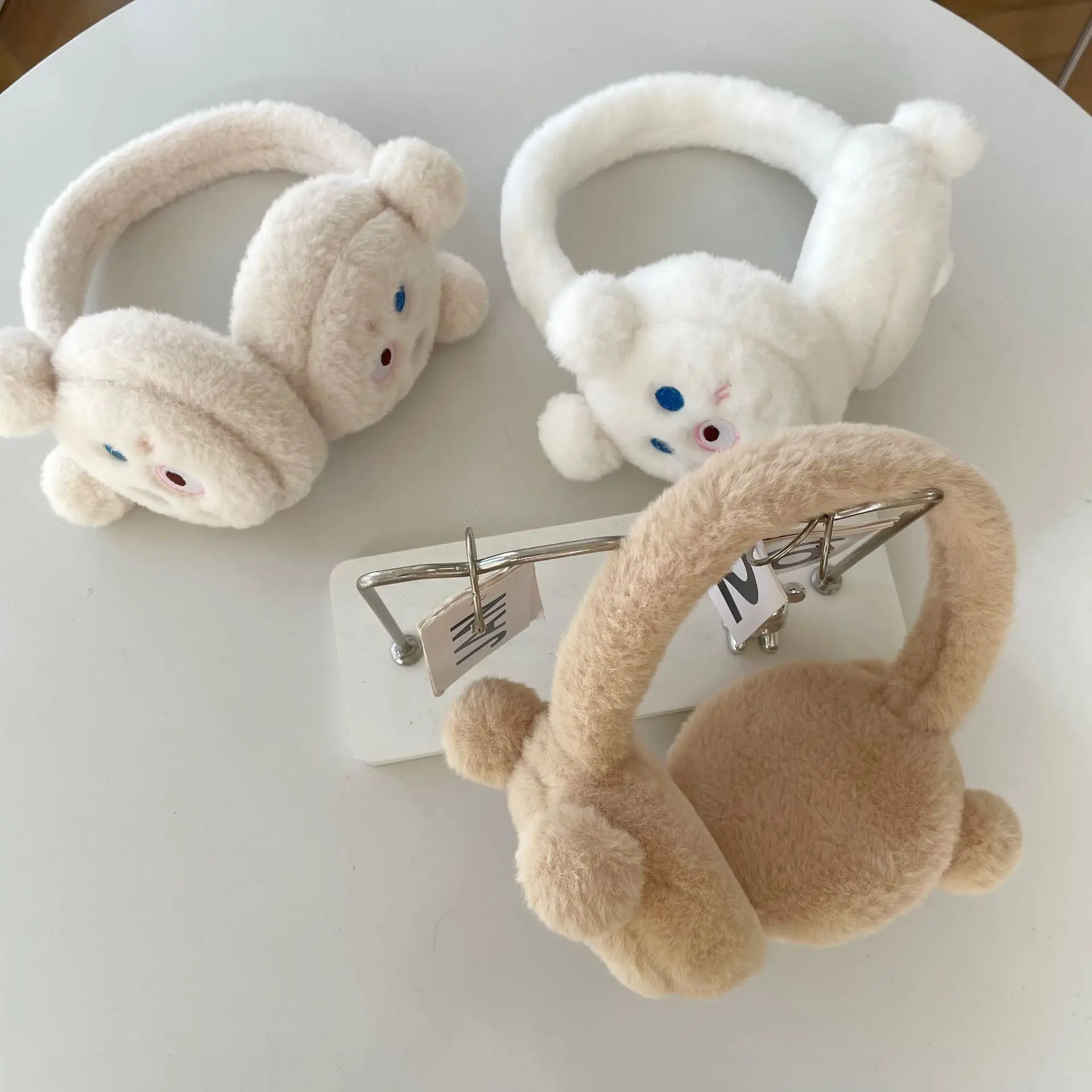 Cute Cartoon Bear Earmuffs 2025 Winter Hot Sale Woman Girl Foldable Ear Muffs Warm Windproof Outdoor Clothing Accessories