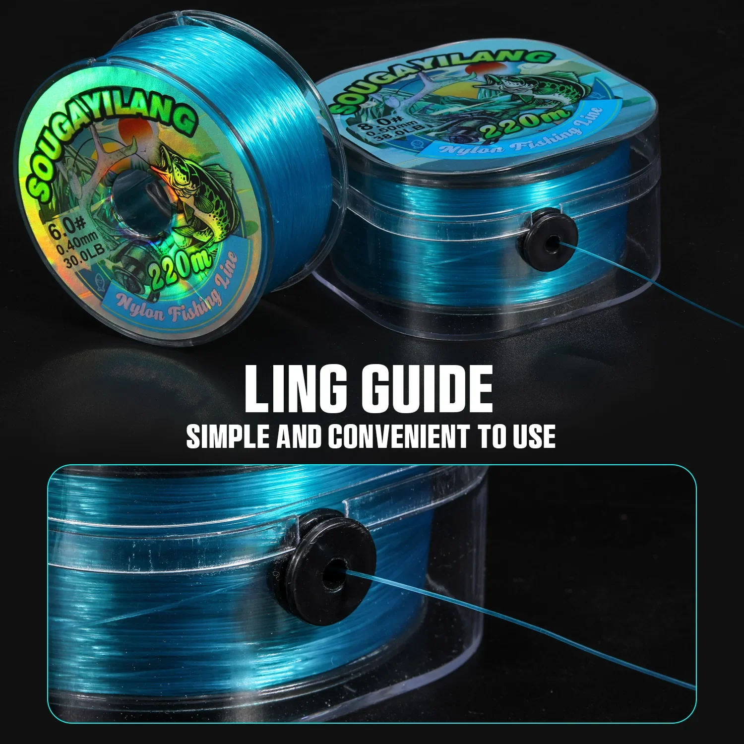 Sougayilang Nylon Fishing Line 220m Nylon Line Max Drag 7-38LB with Box Simple Winding The Line To Fishing Reel for Saltwater