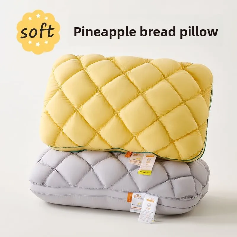 Pineapple Bread Pillow,Soft Fluffy Without Collapsing Core,Single Neck Protection,Household Sleep Aid,Dormitory Single Pillow
