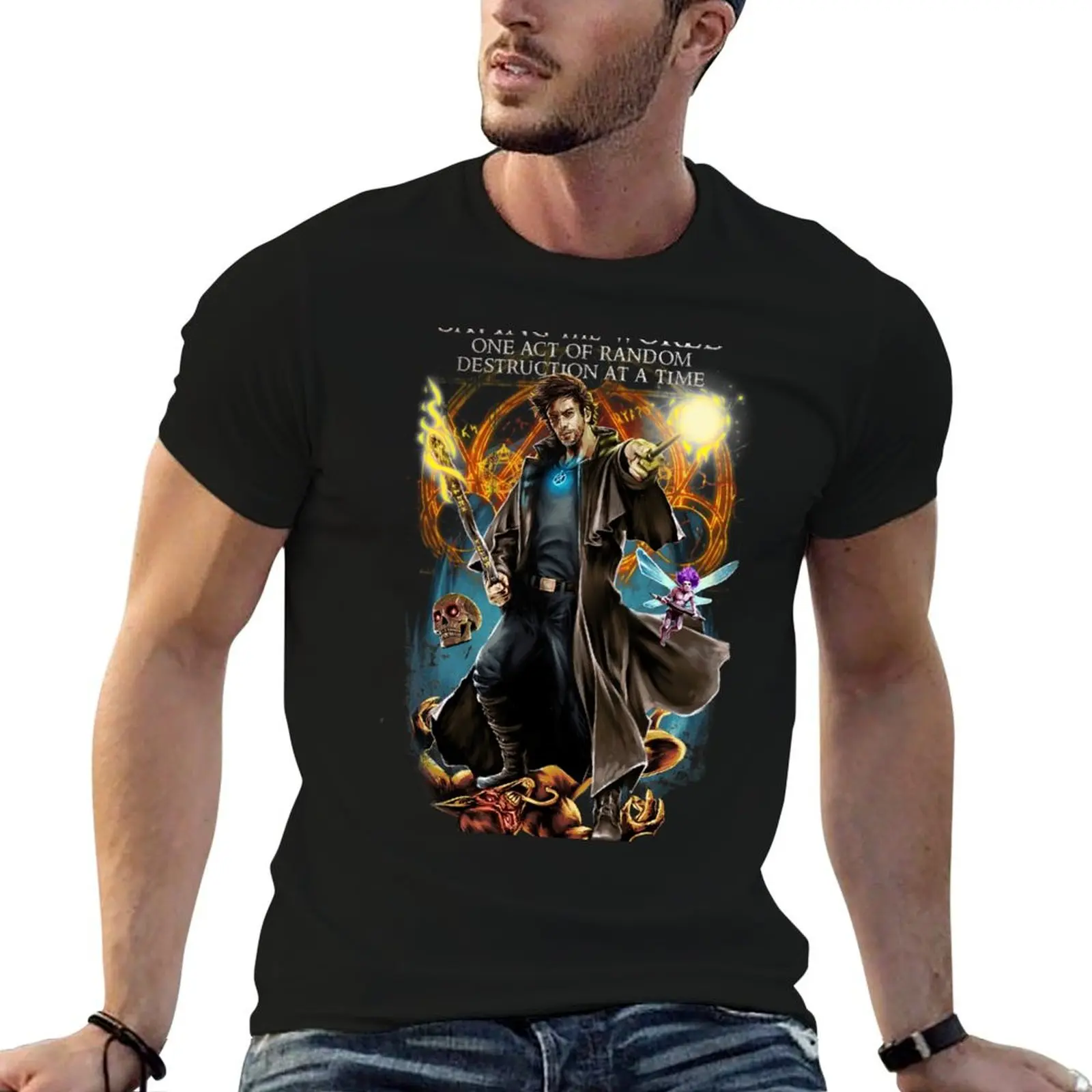 

Saving The World One Random Destruction At A Time T-Shirt Short sleeve tee heavyweights oversized t shirt men