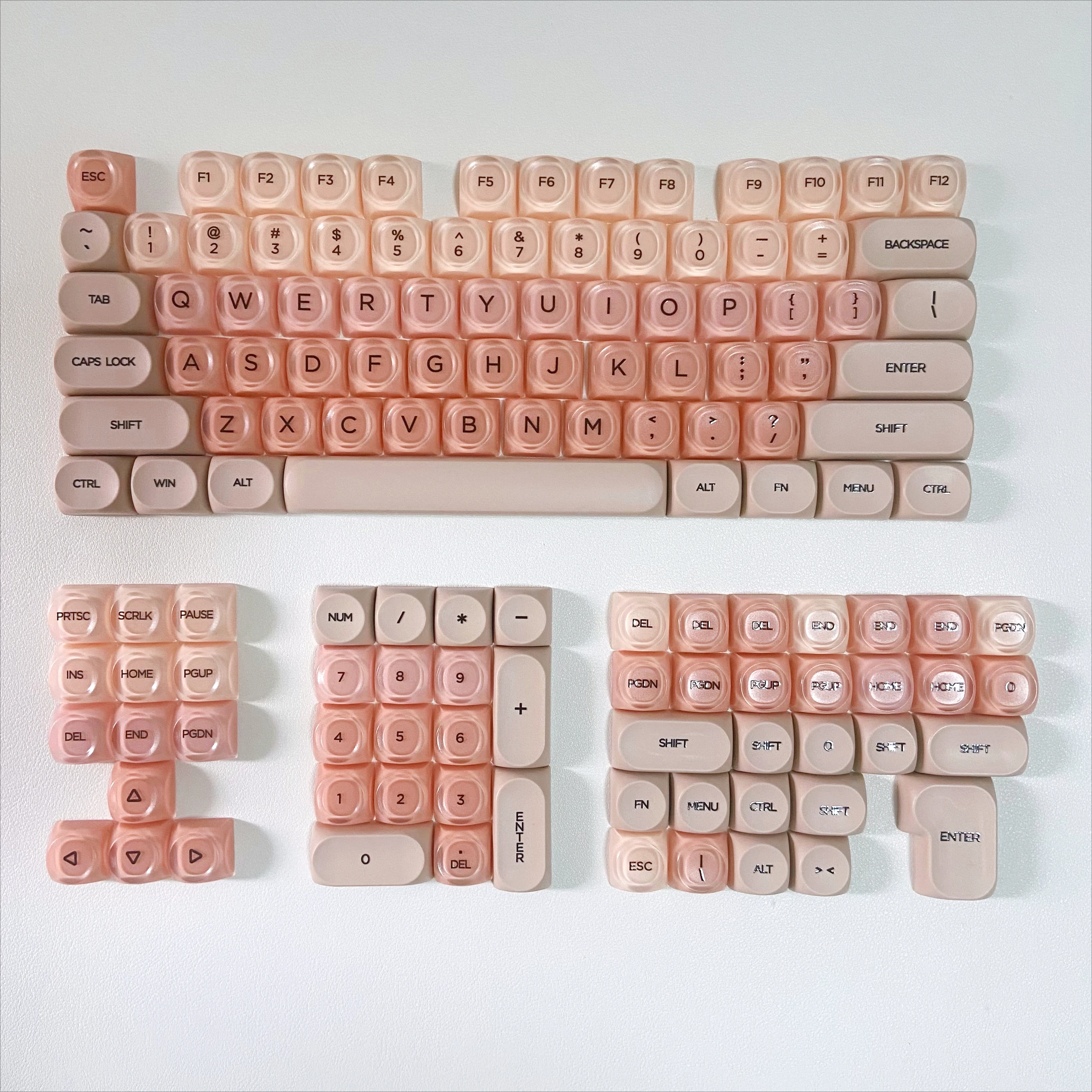 أغطية مفاتيح كريستالية وردية HOA أغطية مفاتيح مخصصة للألعاب لوحة مفاتيح ميكانيكية PBT مجموعة أغطية مفاتيح للوحة المفاتيح المكتبية #5