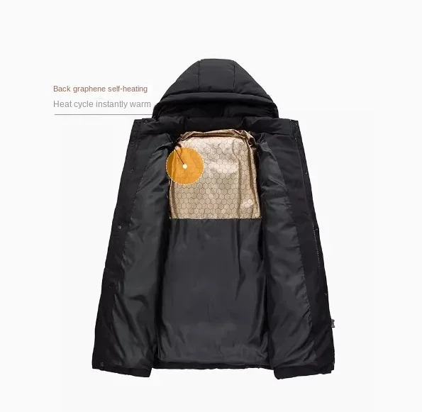 MAIDANGDI 2024 Winter New Graphene Cotton Casual Fashion Trend Loose Large Size Thickened Warmth Medium to Long Down Jacket Top