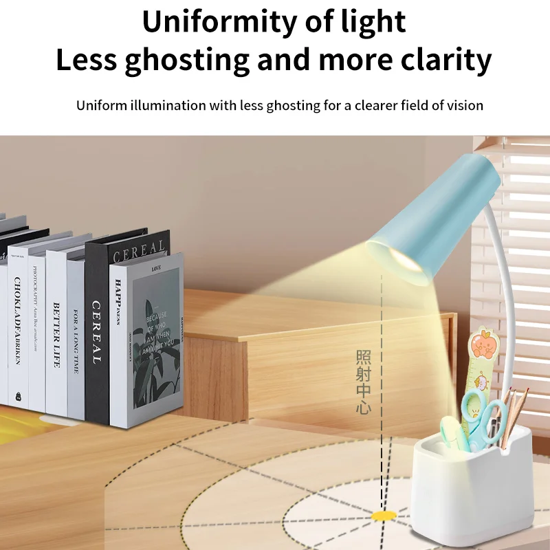 Eye protection folding table lamp anti-blue light three color temperature adjustable light charging plug-in dual use