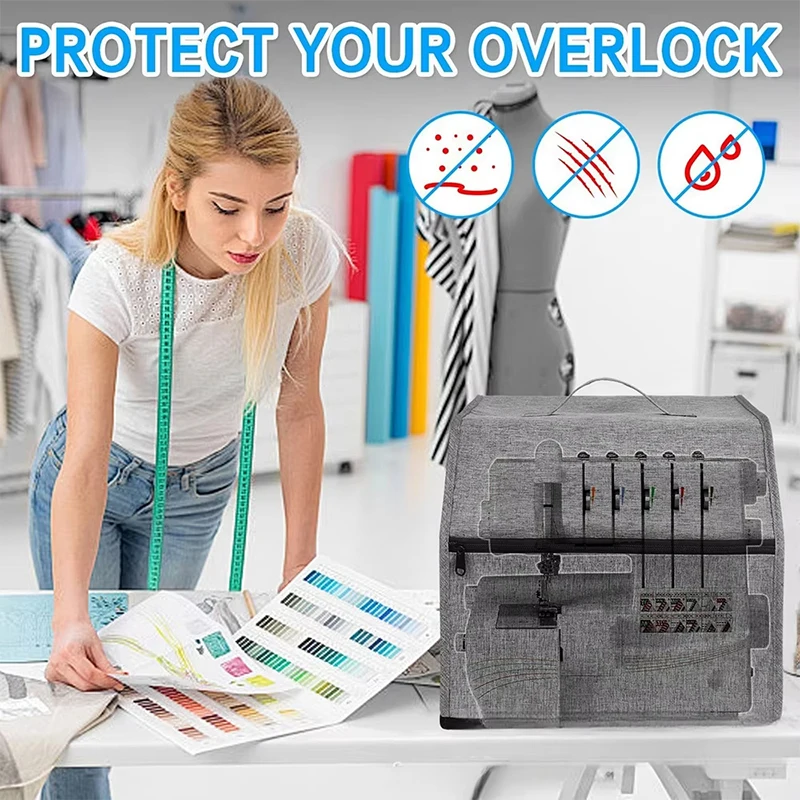 Oxford Cloth Serger Overlock Machine Cover With Pockets For Storage Sewing Machine Dust Cover For Most Standard Sergers