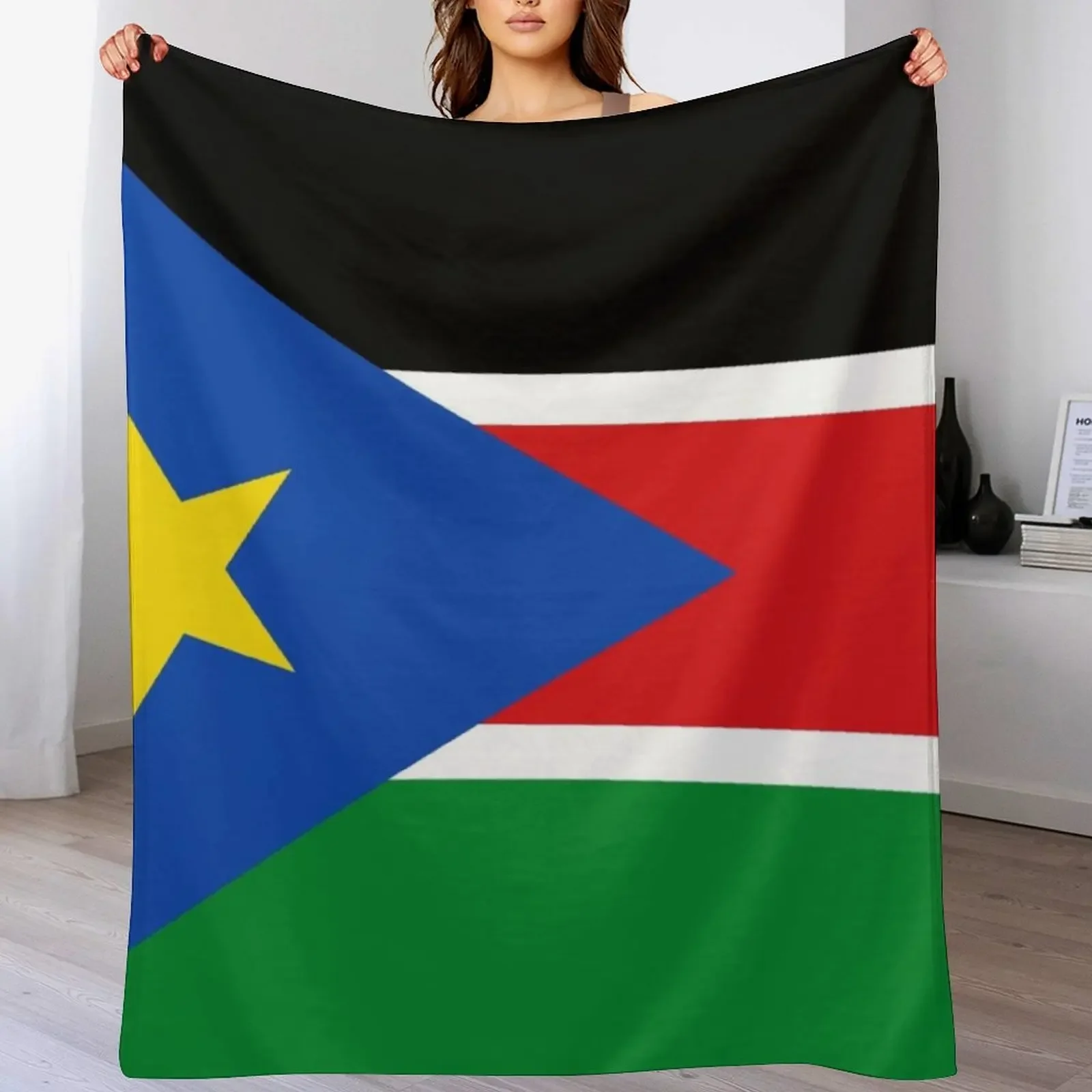 Flag of South Sudan Throw Blanket Decorative Sofas Thermal For Decorative Sofa valentine gift ideas Blankets