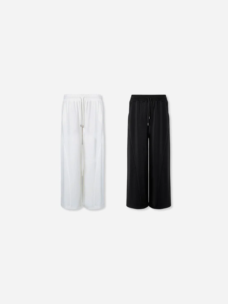 

plus Size Women's Summer Washed Modal Drapey Long Leg Knife Pants Korean Style Loose Fit Comfortable Breathable Straight Leg