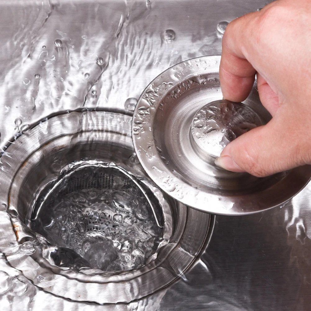 

1Pcs Anti-Blocking Kitchen Sink Strainer 304 Stainless Steel Sink Filter Portable Leakage Sink Drain Filter Handheld Drain Net