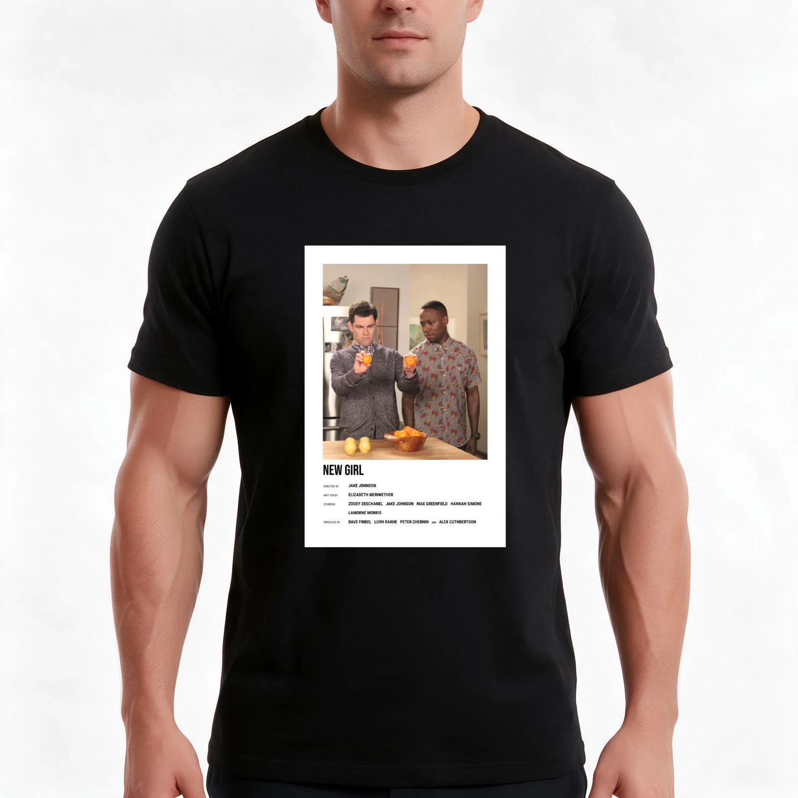New Girl (Winston and Schmidt) Show Cover T-Shirt, Summer Casual Cotton Tee, Oversized Streetwear Tops, Vintage Graphic Print