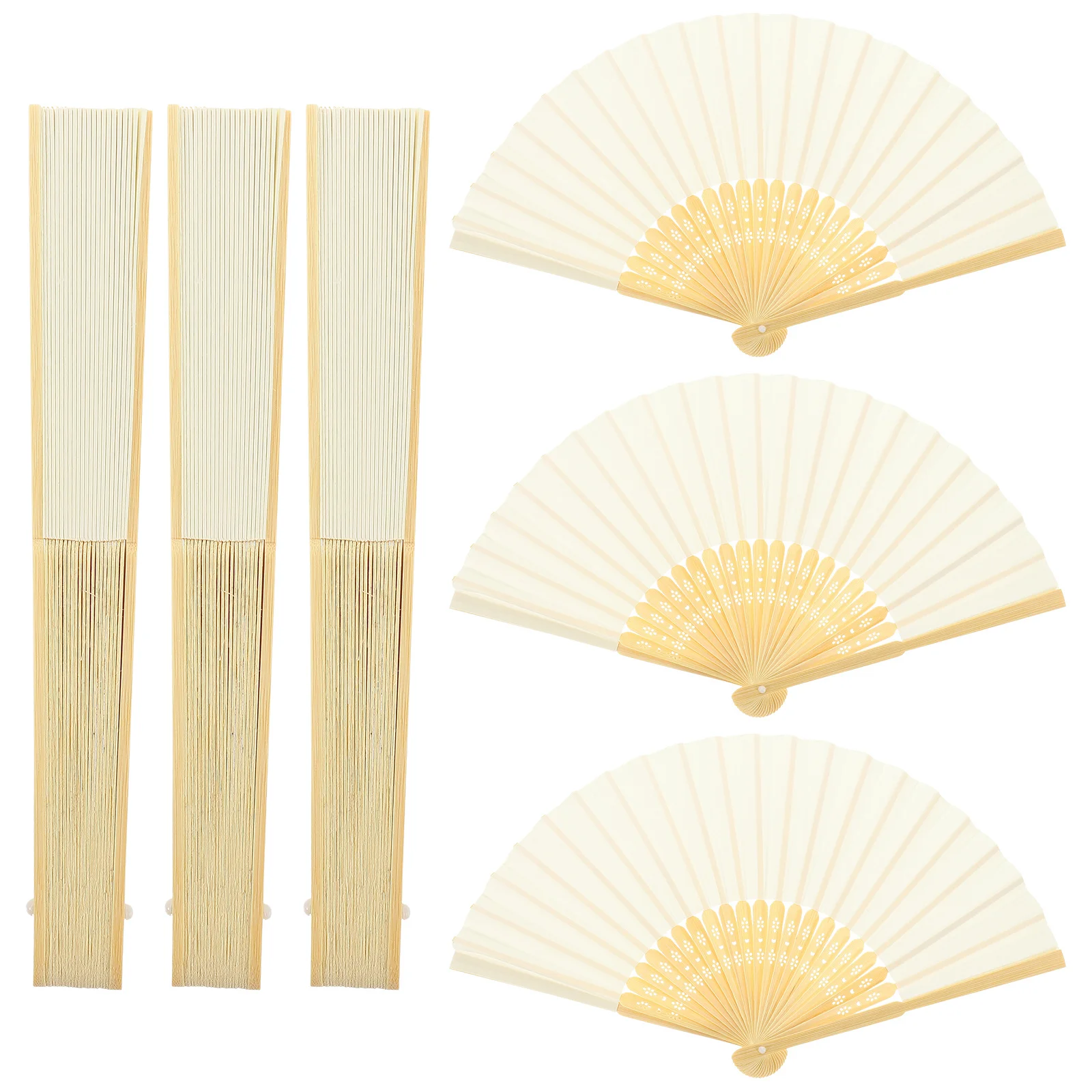 6Pcs Folding Hand Fan Chinese Style Vintage Fan for Wedding Guests Dance Party Prop Fans for Wedding Guests Hand Fans Bulk