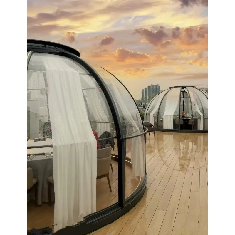 Bubble Room Tiny House Outdoor Mobile Container Expandable Dome Bubble House Glamping Starry Sky Room for Restaurant and Cafe