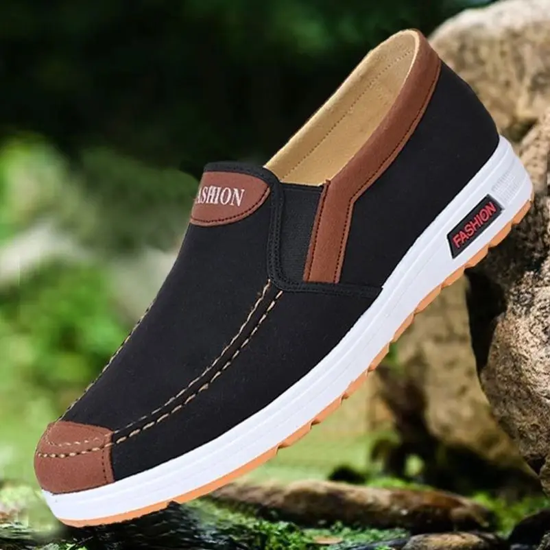 

Spring Summer New Style Men's Beijing Cloth Shoes Breathable Canvas Work Shoes Slip-On Casual Shoes Oxford Bottom Shoes