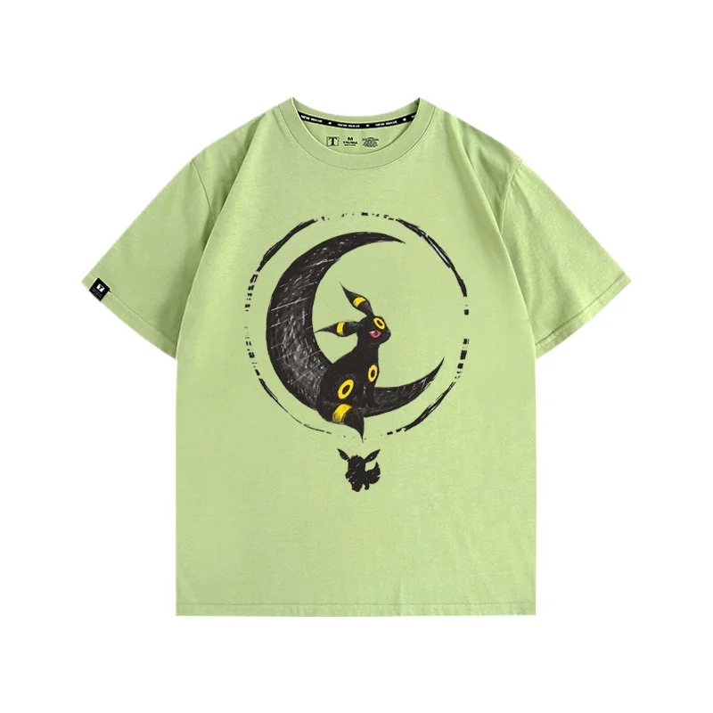 メンズ半袖ポケモンTシャツ,シェブイ,エヴォリ,レモン,クラシックアニメーション,アニメゲーム,周囲,純綿,夏