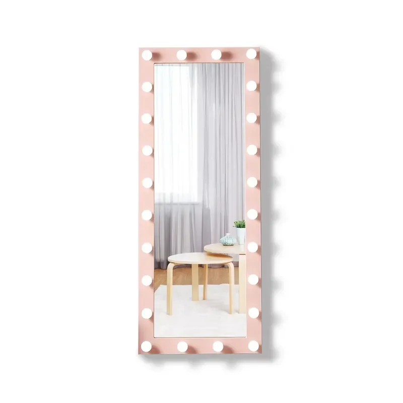 Modern Rectangular LED Full Length Mirror Wall Mounted IP44 Waterproof Light for Hotel Apartment Bedroom Living Room Decor