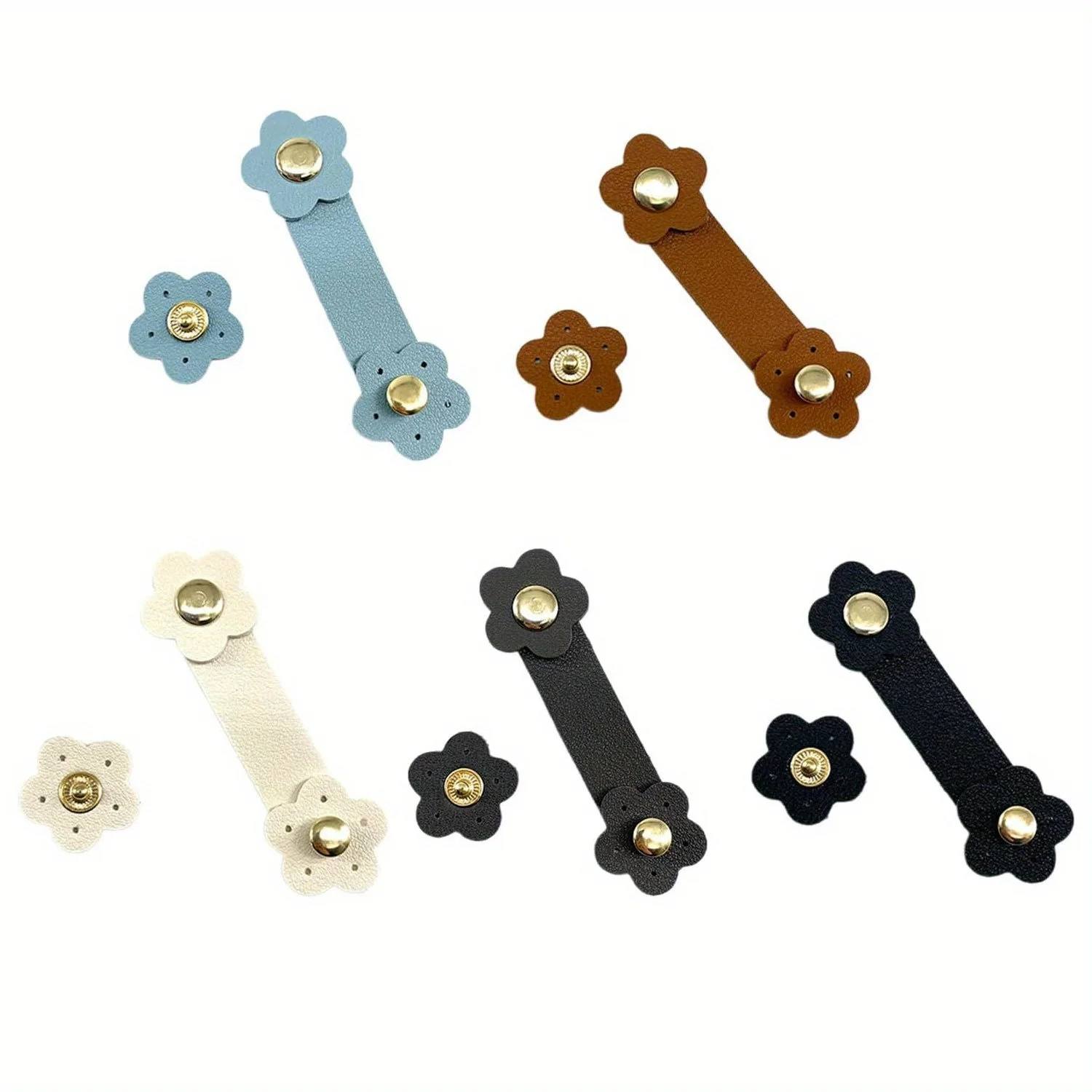 أبازيم أصلية من جلد البولي يوريثان للحقائب - 3 ألوان، على شكل زهرة، حقائب يد DIY، حقائب اليد، صناعة المحفظة - ترصيع الضغط، القابض #1