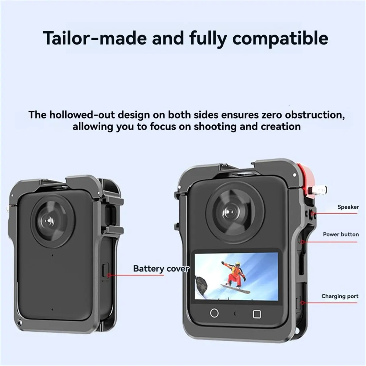 《Factory Direct》For 360 Camera Cage Aluminum Alloy Frame Essential Accessories for Enhanced Protection and Durability