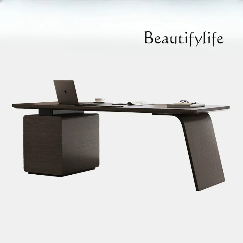 Italian minimalist designer home study writing desk computer desk work solid wood desk