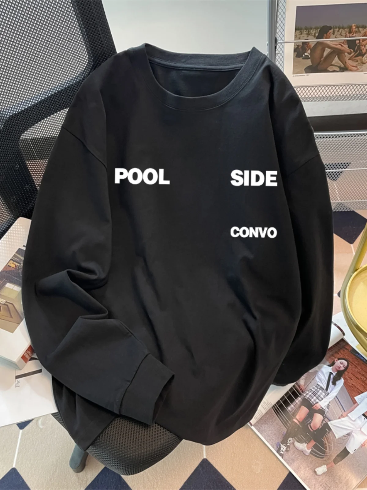 

Американская хлопковая футболка в стиле ретро с длинным рукавом, свободного кроя, из чистого хлопка, молодежная, модная, с принтом, повседневная.