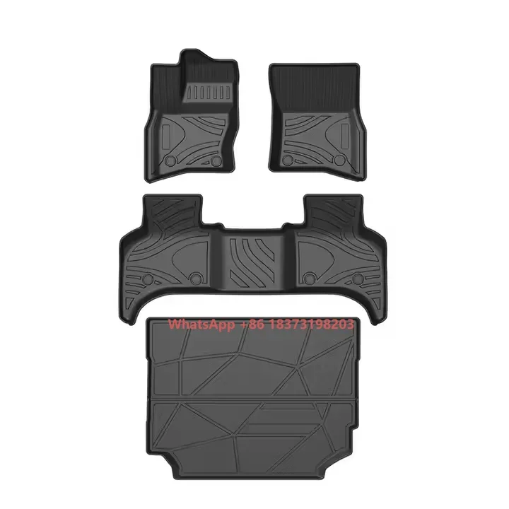 Perfectly Fitted Full Surround Leather Car Floor  Mats 4 Pieces Waterproof  Detachable Cushion for Defender