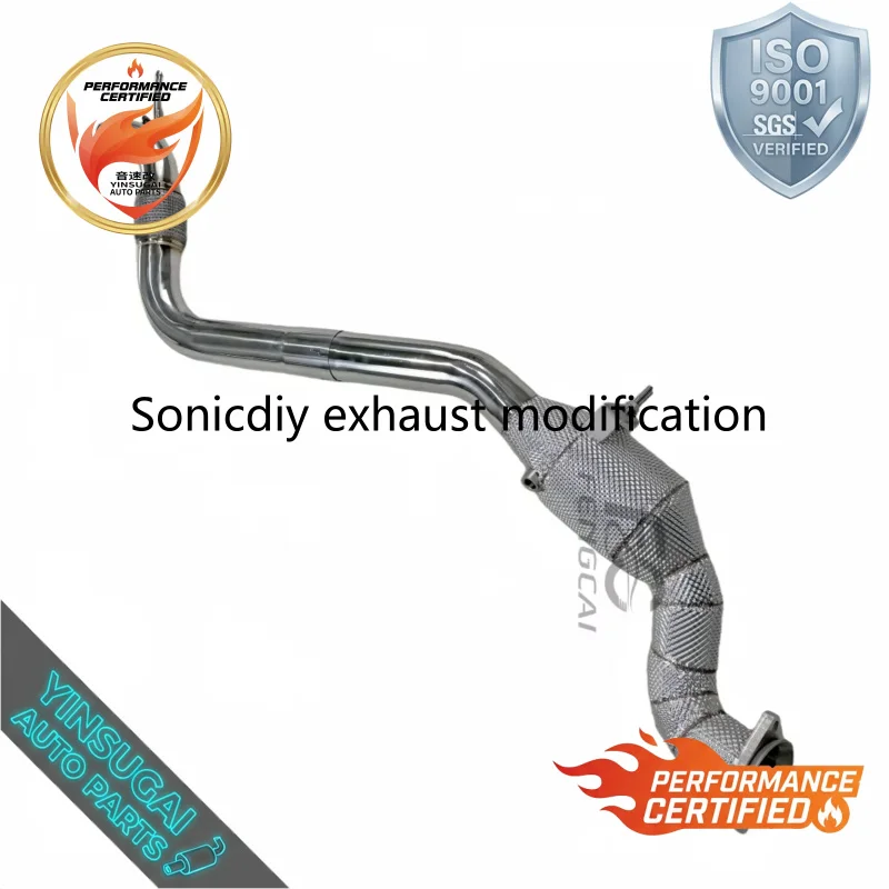 High Flow Custom Racing Downpipe For Ford Mustang 2.3T 2015-2023 SS304 Catalytic Downpipe Perfectly Compatible Factory Wholesale