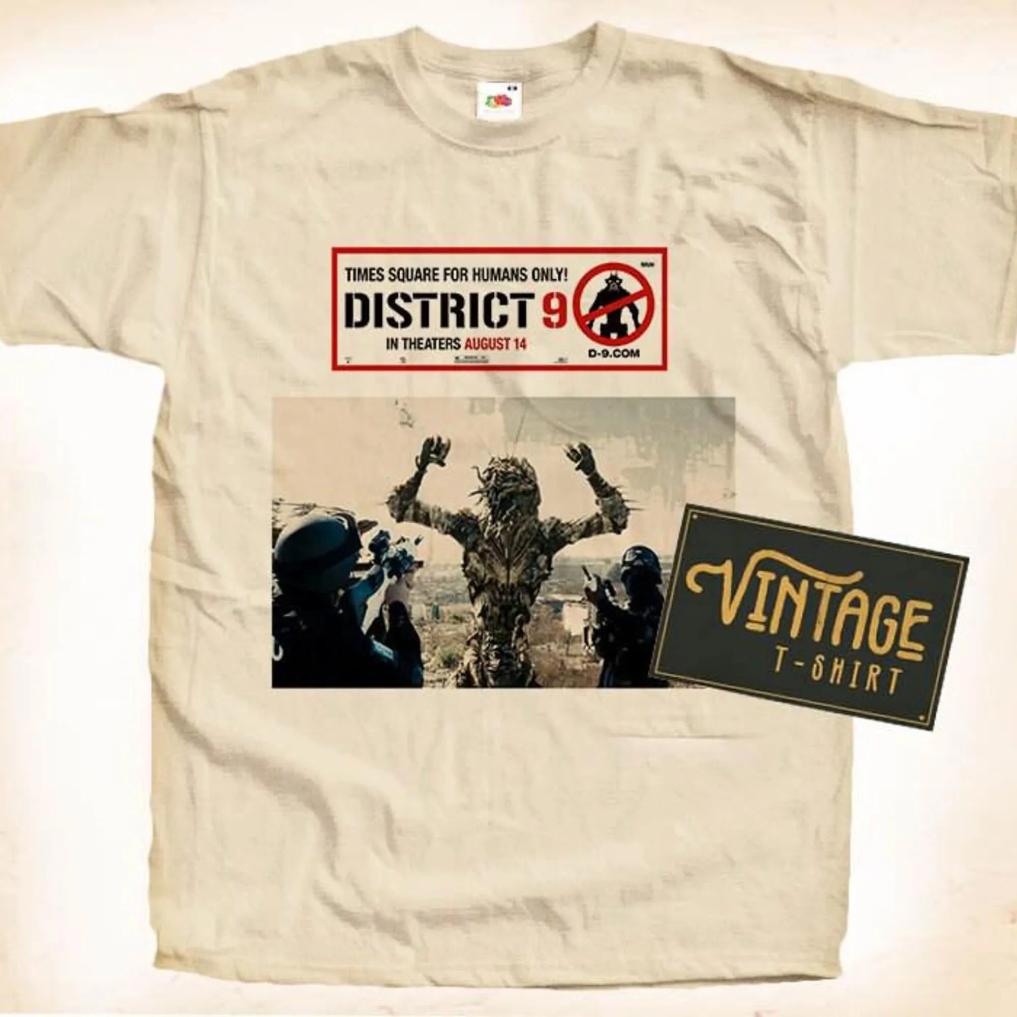 DISTRICT 9 ver.4 T shirt Tee Natural Vintage Cotton Movie Poster All Sizes S M L XL 2X 3X 4X 5X