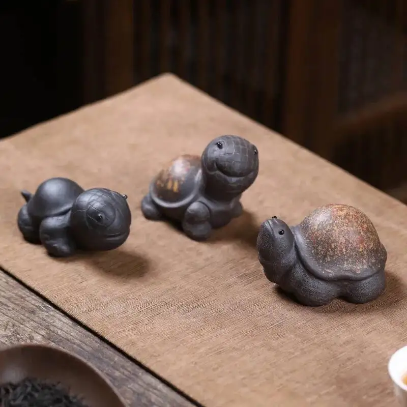Hongchun Purple Sand Yixing Purple Sand Tea Pet Zhaocai Beimeng Turtle Kung Fu Tea Props and Accessories Tea