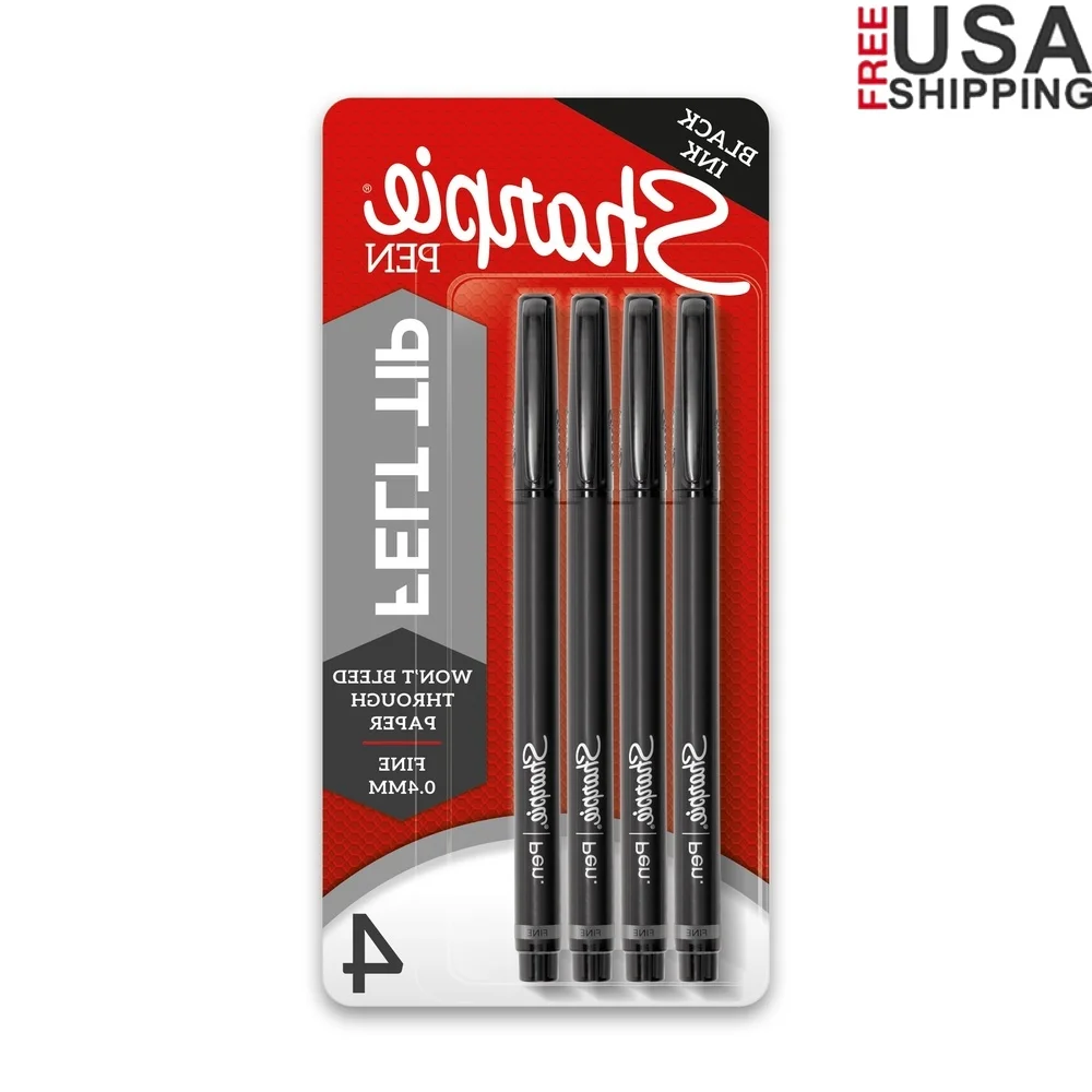 

Pens Felt Tip Pens Fine Point 0.4mm Black 4 Count