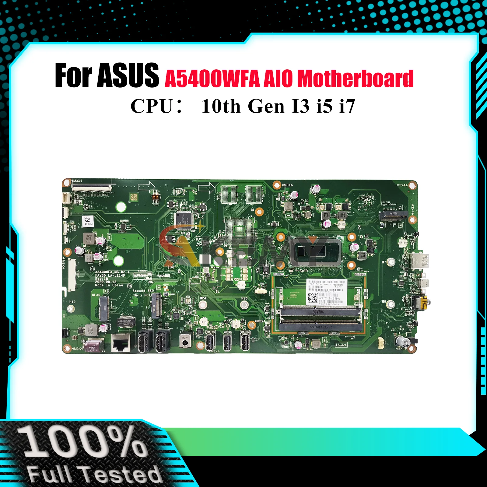 

A5400WFA Материнская плата для ноутбука ASUS VivoBook A5400WF A5400WFA Материнская плата для ноутбука 10-го поколения I3 i5 i7 100% тест ОК быстрая доставка