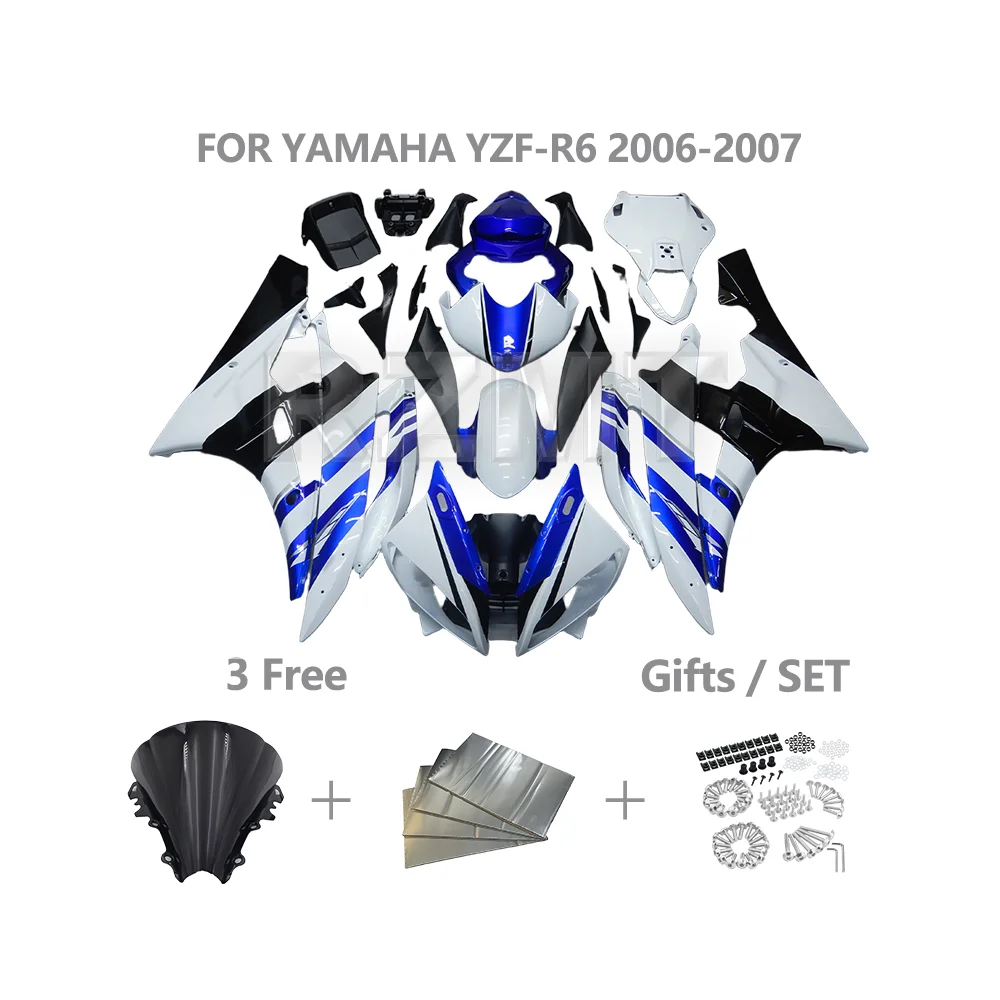 

Для YAMAHA YZF R6 YZF-R6 2006-2007 комплект обтекателя мотоцикла индивидуальный пластик ABS инъекционный пластик детали кузова Y0607-105a