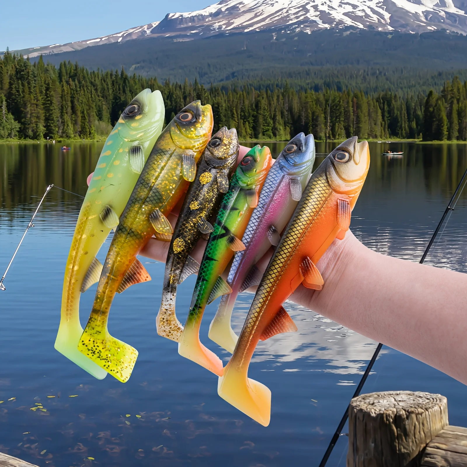 Goture Soft Swimbait Angelköder 14cm/18cm Angelzubehör für Hecht, Zander, Barsch, Paddel-T-Schwanz, künstliche Fischköder