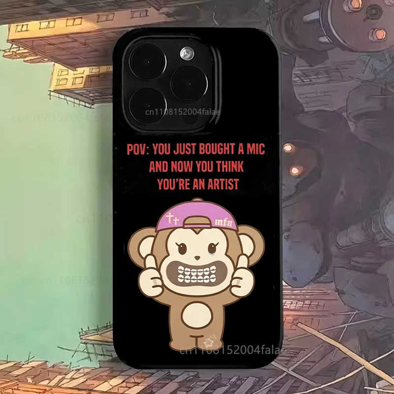 Lovely Ins Biye Monkey Black and White Couple Phone Case For iPhone 17 Air 16 E Pro Max 15 14 Plus 13 12 MINI XR XS Y2K Cover