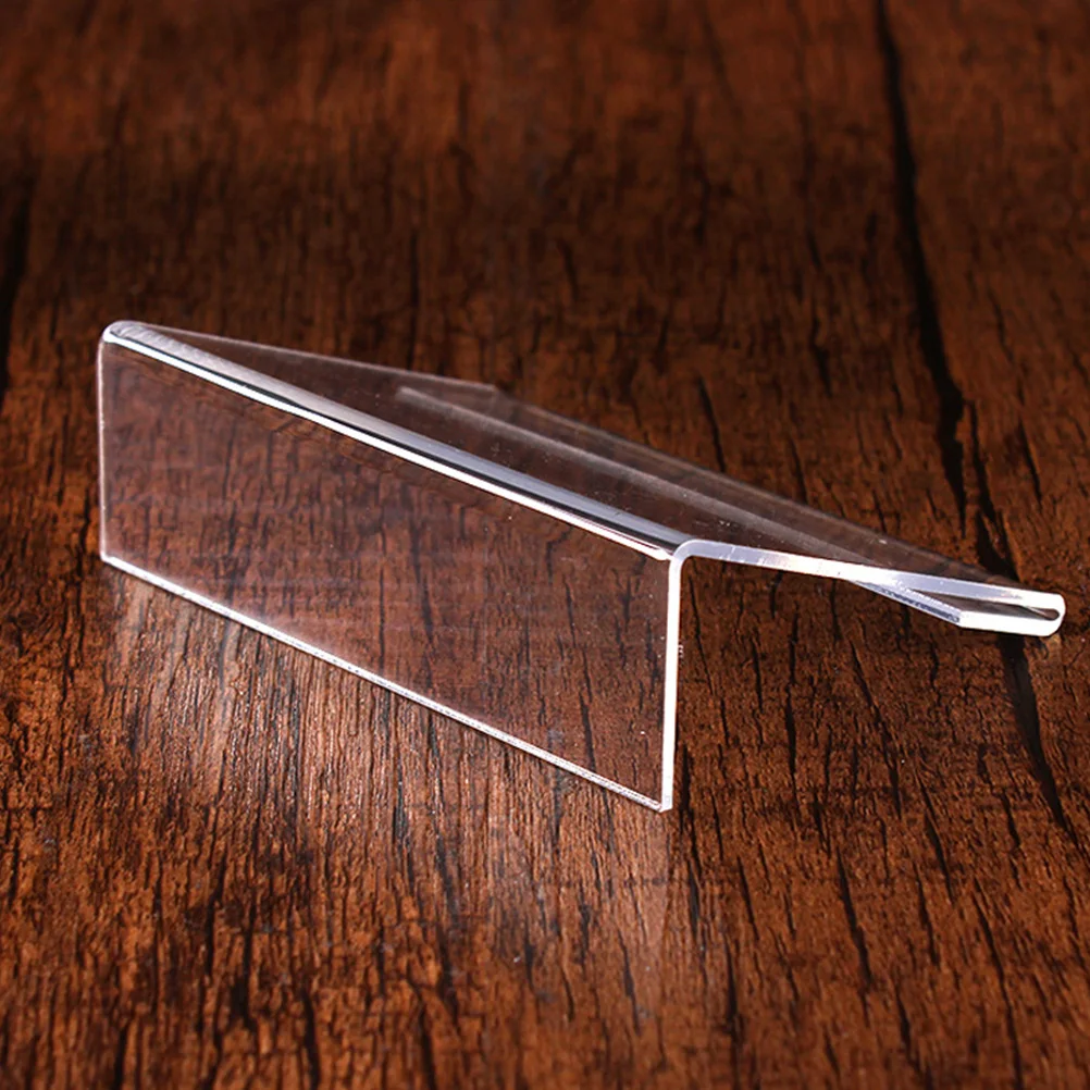 

10pcs Acrylic Price Tag Merchandise Sign Display Holder Rack L Resistant Stable Stand for Store Restaurant