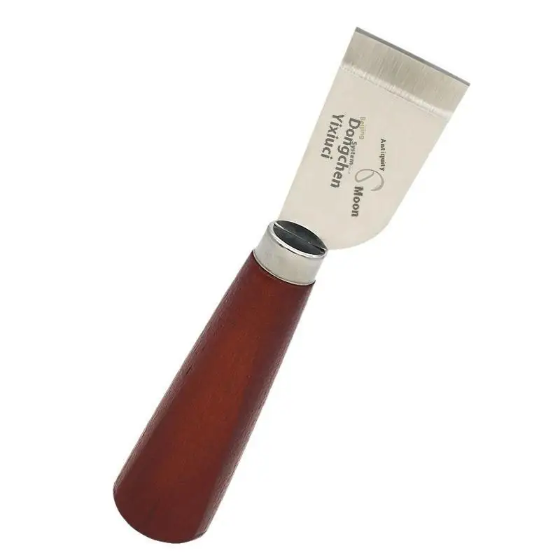 【New】Leather Skiving Knife Cutting Knife With Wooden Handle Leather Skiver For DIY Leathercraft Working Tool