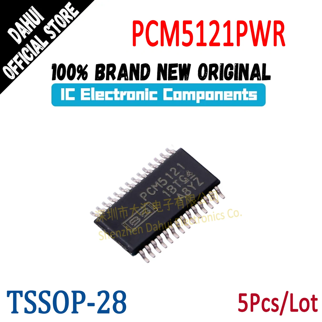 

5Pcs PCM5121PWR Screen Printing PCM5121 Chip Tssop -28 Audio Control Chip IC New Original