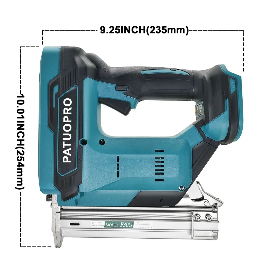 21V Cordless Electric Nail Gun F30G Straight Nailer Rechargeable Nailing Machine fit Makita 18v Battery(No Battery)