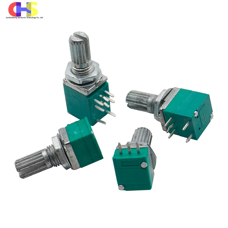 5pcs New RV097NS 5pin RK097NS RV097 5K 10K 20K 50K 100K 500K with a switch audio shaft 15mm amplifier sealing potentiometer