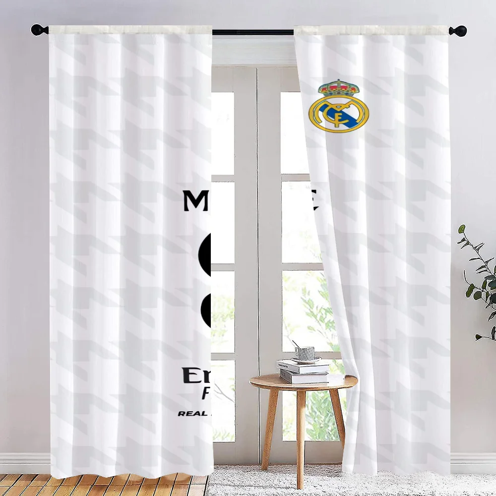 Long Curtains for Living Room 2 Pieces Blackout Curtains Door Curtain R-real M-madrid Fc Bedroom Decoration Partition Kitchen