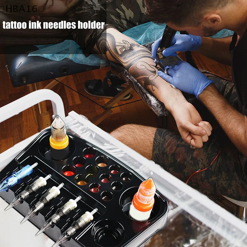 12pcs Disposable Tattoo Pigment Holder Tray Tattoo Ink Cartridges Needle Storage Organizer Microblading Body Art Accessories