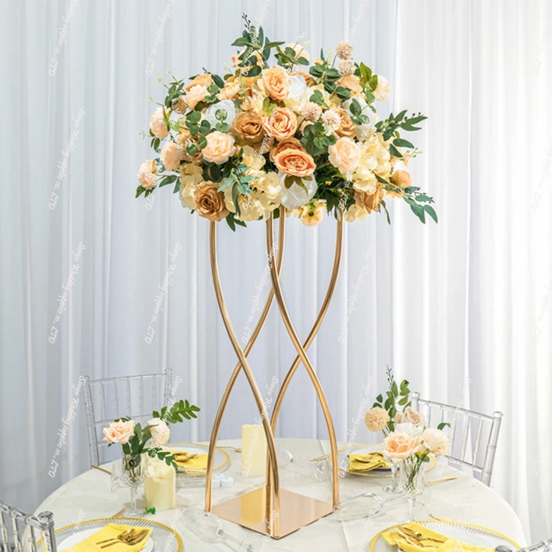 wedding table candlestick holder sliver Gold Metal CandleHolder Stand Table backdrop stick Centerpieces
