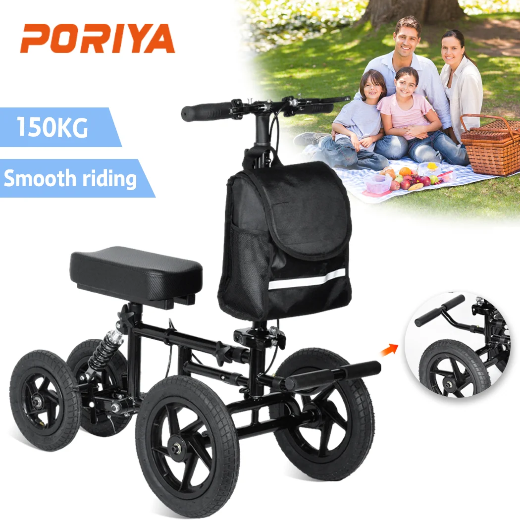PORIYA Knee Scooter Walker 12" Tyres Broken Leg Ankle Crutches Alternative