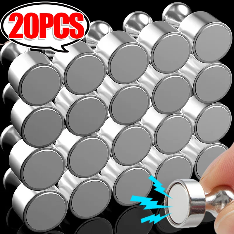 20/2PCS Small Metal Strong Magnetic Pushpins Whiteboard Fridge Magnet Sucker Thumbtack Power Neodymium Push Pins Office School