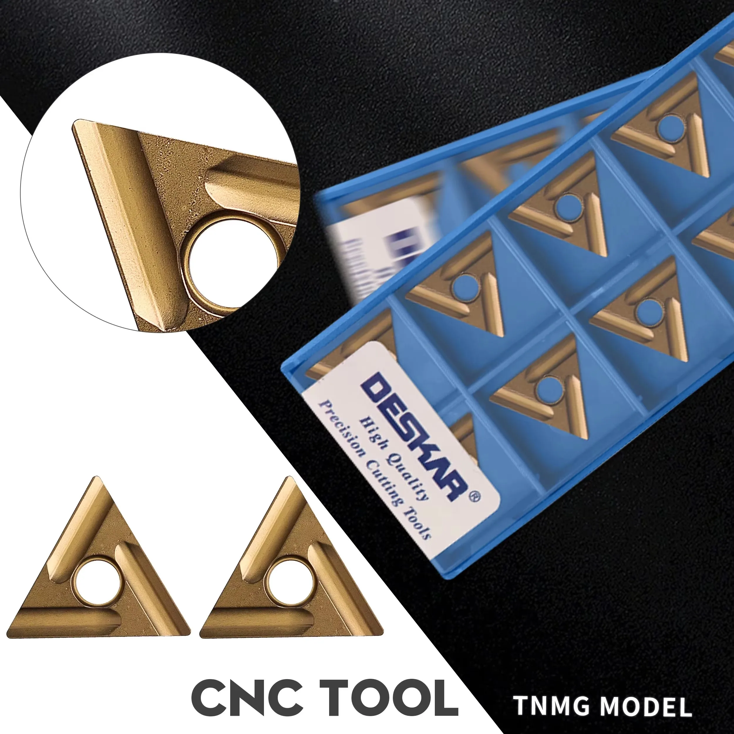 TNMG160404R-S/L-S TNMG160408R-S/L-S LF9018 DESKAR Numerical Control Lathe External Triangle Turning Blade Processing Steel Parts