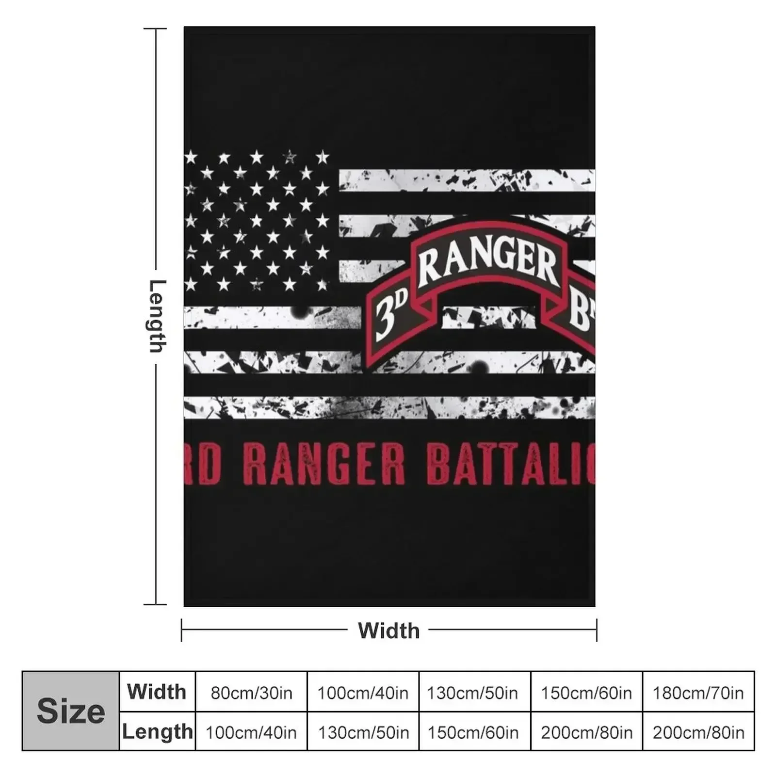 3rd Ranger Battalion Throw Blanket couch cozy soft plush fuzzy picnic outdoor blanket