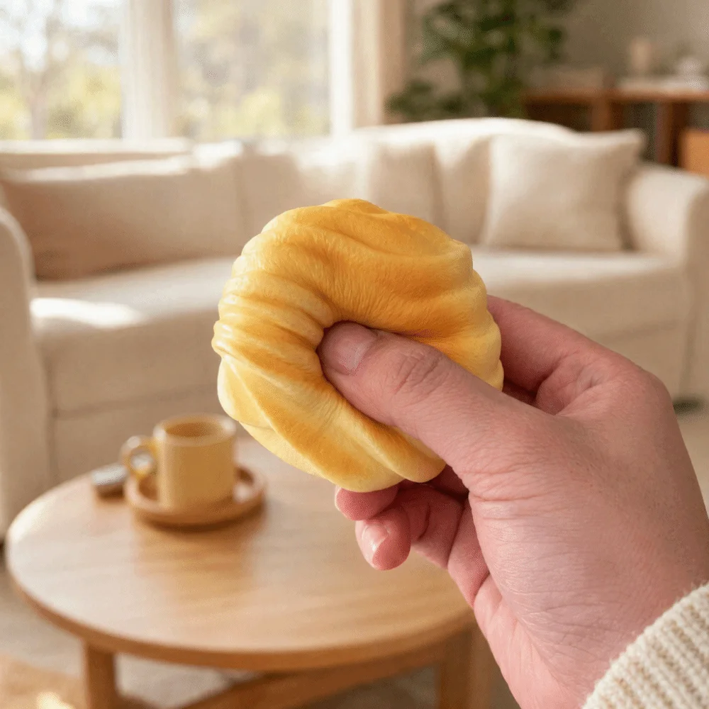 Kneading Release Hand Soft Bread Squeeze Relax Gift Stretch 9-Grid Bread Squishy Elastic Sensory Slow Rebound Vent