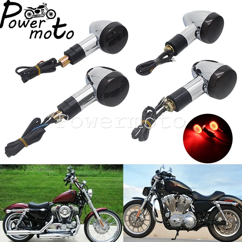 

Universal 12V LED Motorcycle Smoke Turn Signals Lights Indicators E4 Blinker Lamp Amber For Motorbikes Mounting Bolt ABS LENS