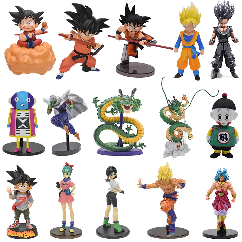 

Dragon Ball Figures Toy Son Goku Kakarotto Super Saiyan Gotenks Shenron Model Doll Broli Bulma Anime Statue Ornament Doll Gift