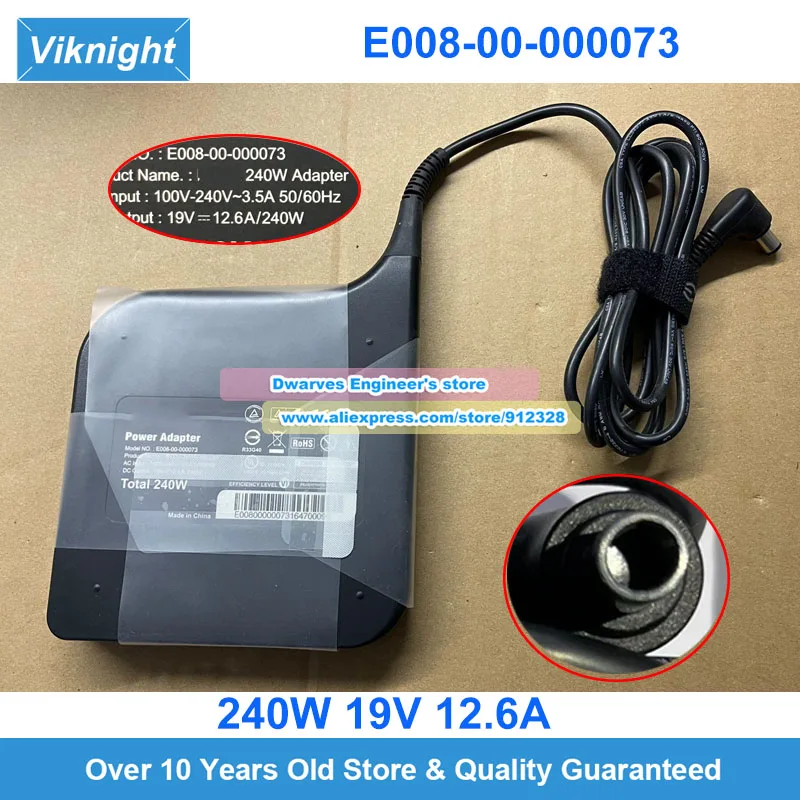 

E008-00-000073 AC Adapter 19V 12.6A 240W Charger for Evga SC15 15.6" 516-34-1833-T1 Power Supply