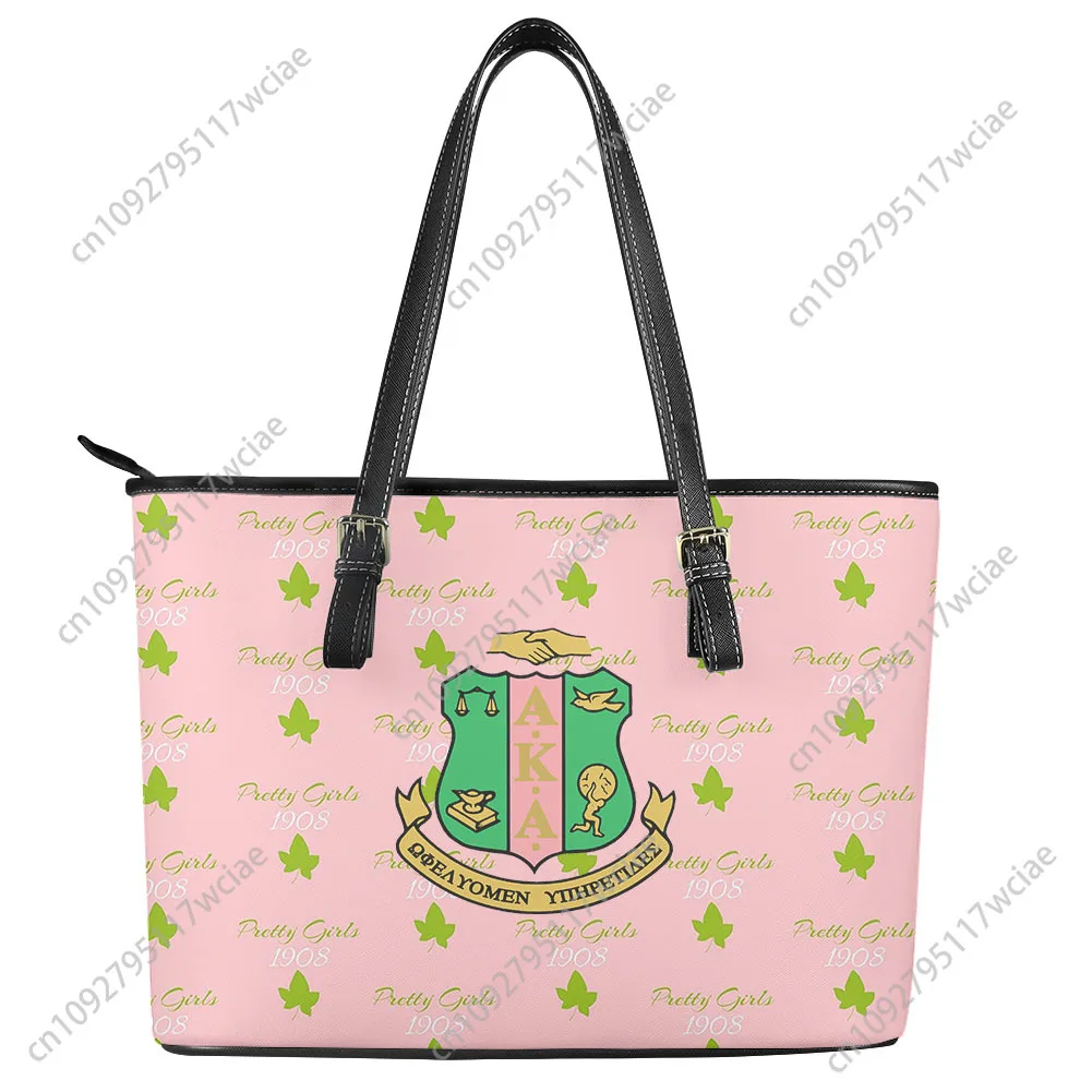 

Alpha Sorority AKA 1908 Custom Handbag Womens Kappa Alpha Personalized Tote Bag Shoulder Bag Business Leather Purse Travel Bag